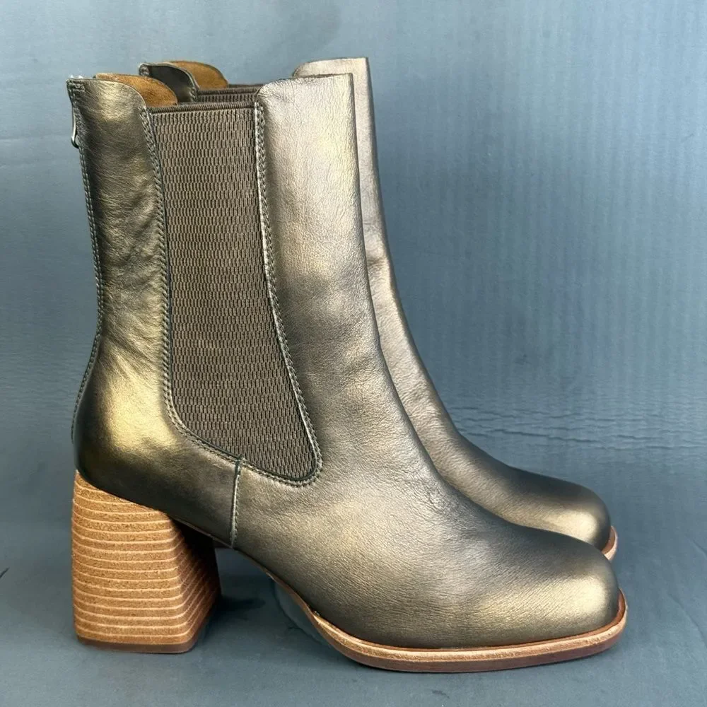 Kork-Ease Arline Chelsea boot metallic bronze leather women’s size 10